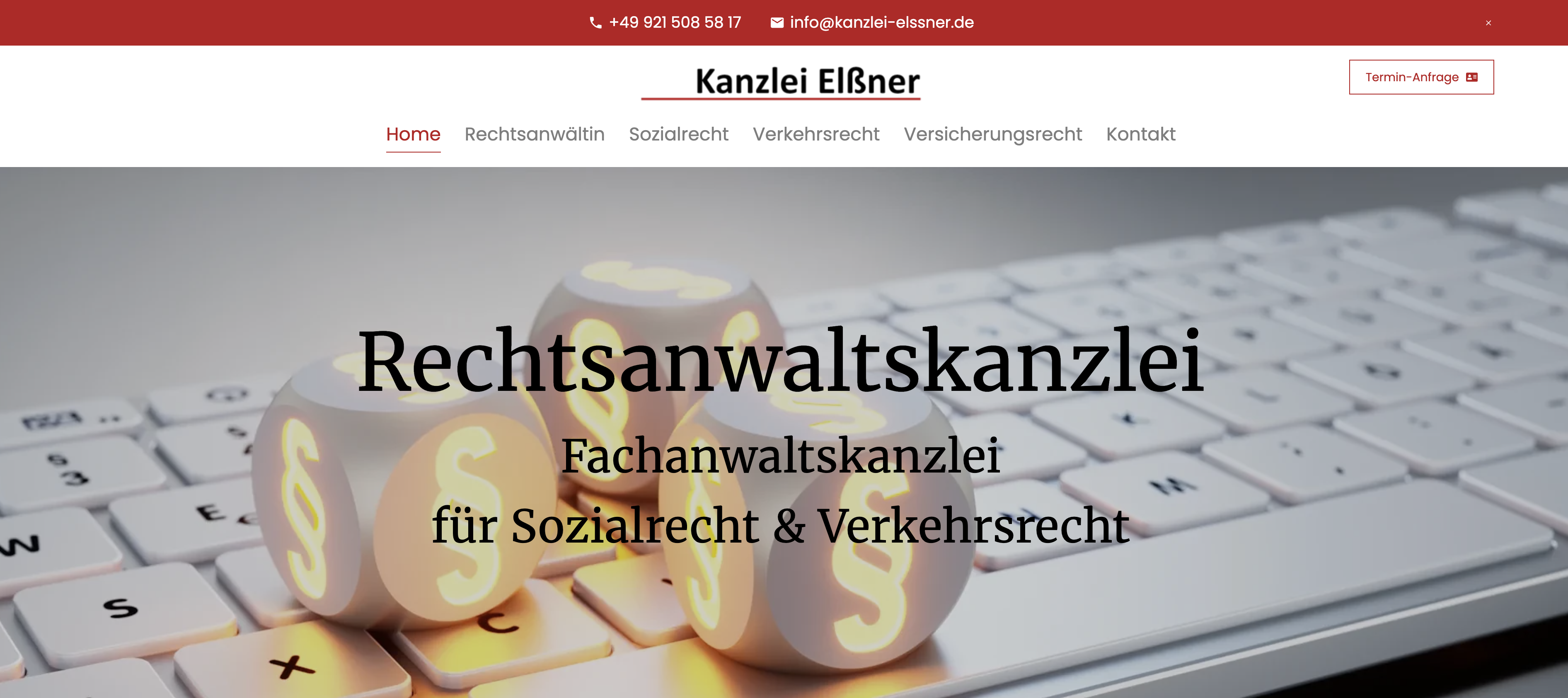 Website-Screenshot Kanzlei Elßner