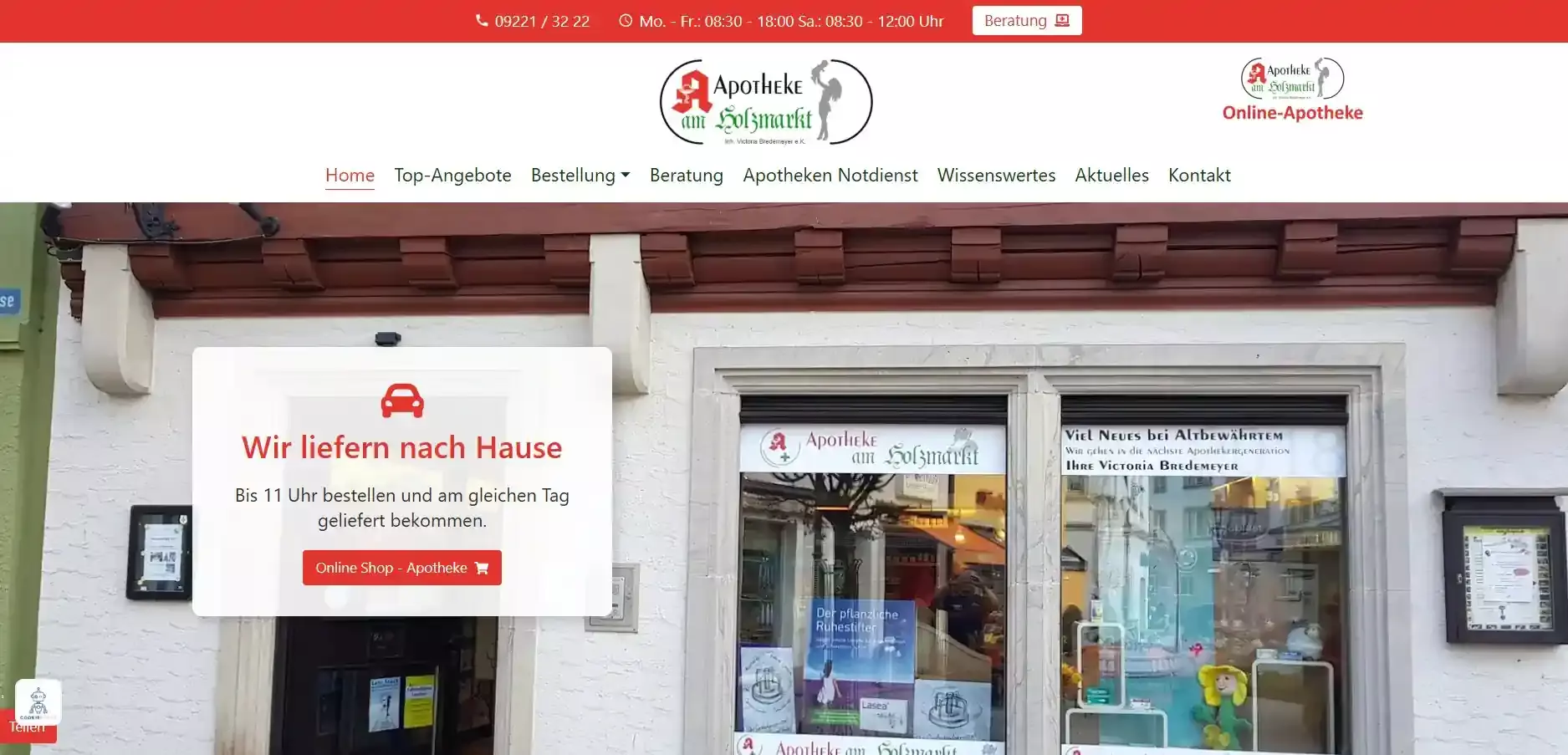 Website Apotheke am Holzmarkt